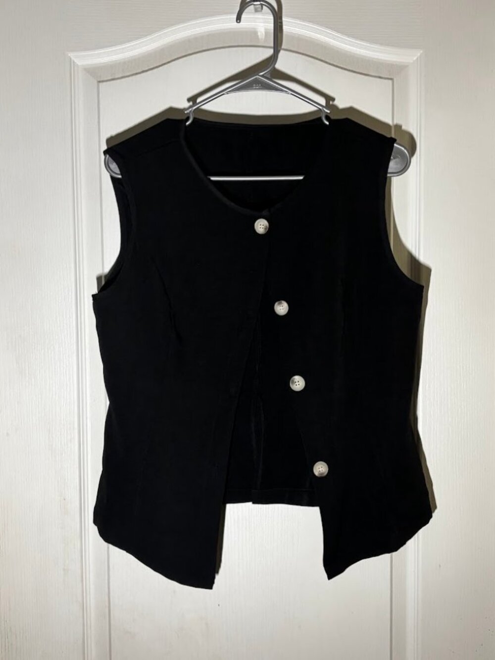 Black 2 Piece Set Wide Leg Pants & Button Vest Size M
